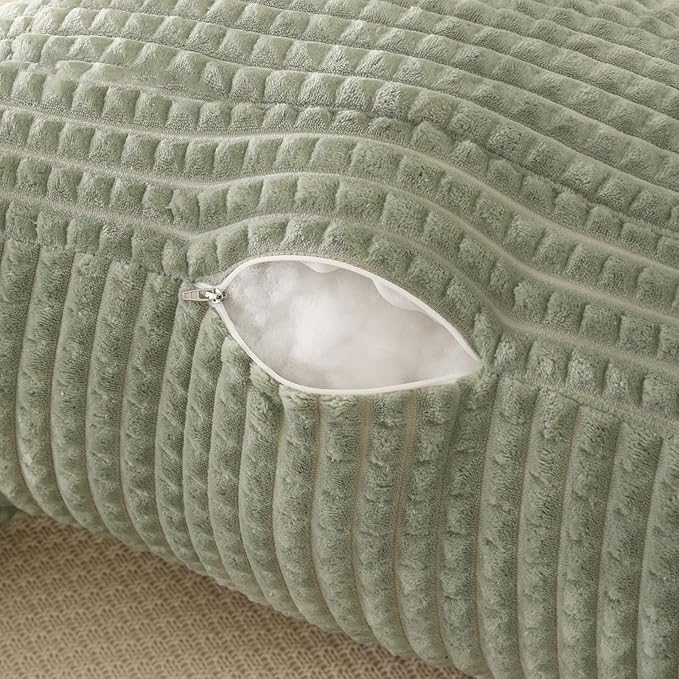 PAJEO Reading Pillow for Sitting in Bed, Large Backrest Reading Pillow with Arm Rest,Back-Rest Support Cushion for Sit Up on Couch, Sofa, and Floor, Dorm Essentials (Green Flannel, Standard(17inch))