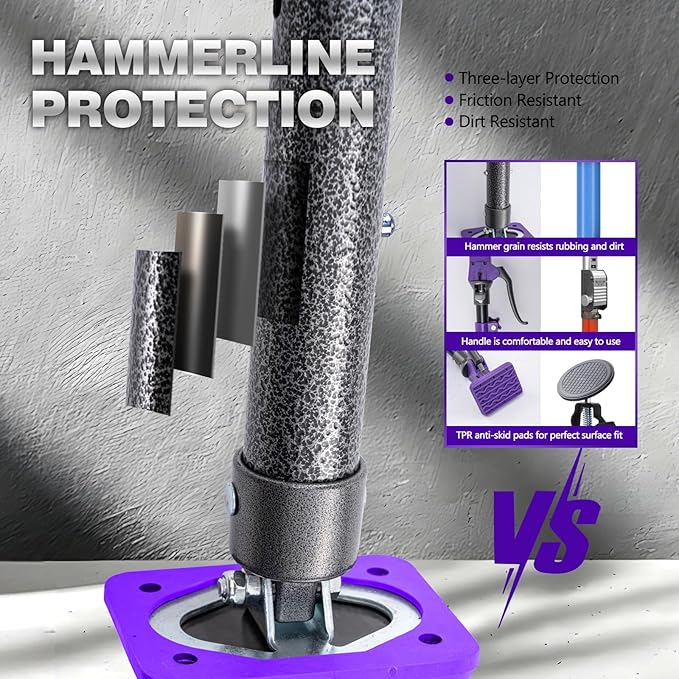 Quality Steel Adjustable Cabinet Jack Support Pole, Quick Support Rod & Drywall Jack, Zip Wall Dust Barrier System, 3rd Hand Support System 154LB, Cabinet Installations from 49.2-114.2 in, 4-Pack