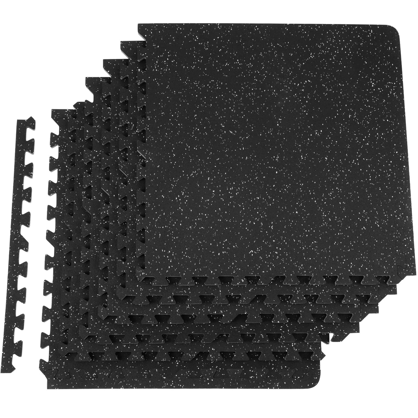 VEVOR 6PCS 0.56 inch Thick Gym Floor Mats, 25" x 25" EVA Foam & Rubber Top Interlocking Workout Floor Mats with 24 sq.ft Coverage, Waterproof Exercise Puzzle Flooring for Gym, Home, Garage, Basement