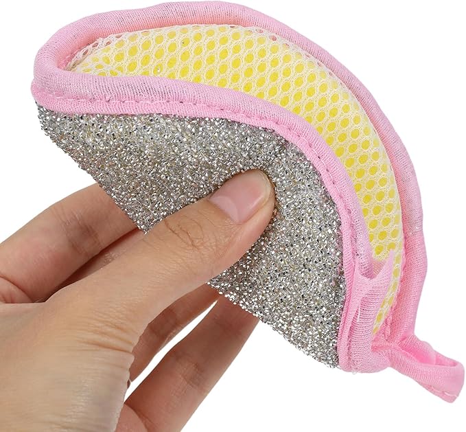 20PCS Kitchen Scrub Sponges: Double Sided Cleaning Sponge - Dishwashing Scrubber Non-Scratch Scouring Pad for Kitchen 12.5cm
