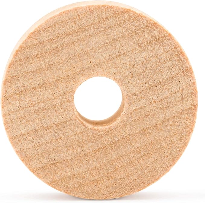 1-1/2-inch Diameter Slab Wooden Wheel for Craft, 1/4-inch Hole, 1/2-inch Thick, Pack of 24 Wooden Hobby Wheel for Model, by Woodpeckers
