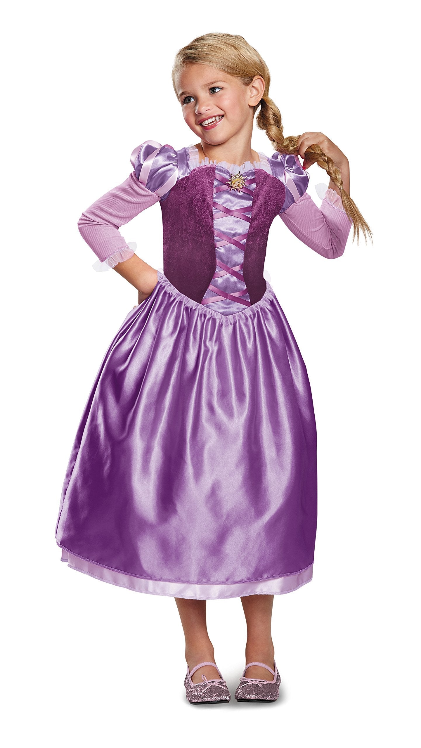 Disguise Disney Rapunzel Tangled the Series Girls' Costume, Purple ,X-Small (3T-4T)