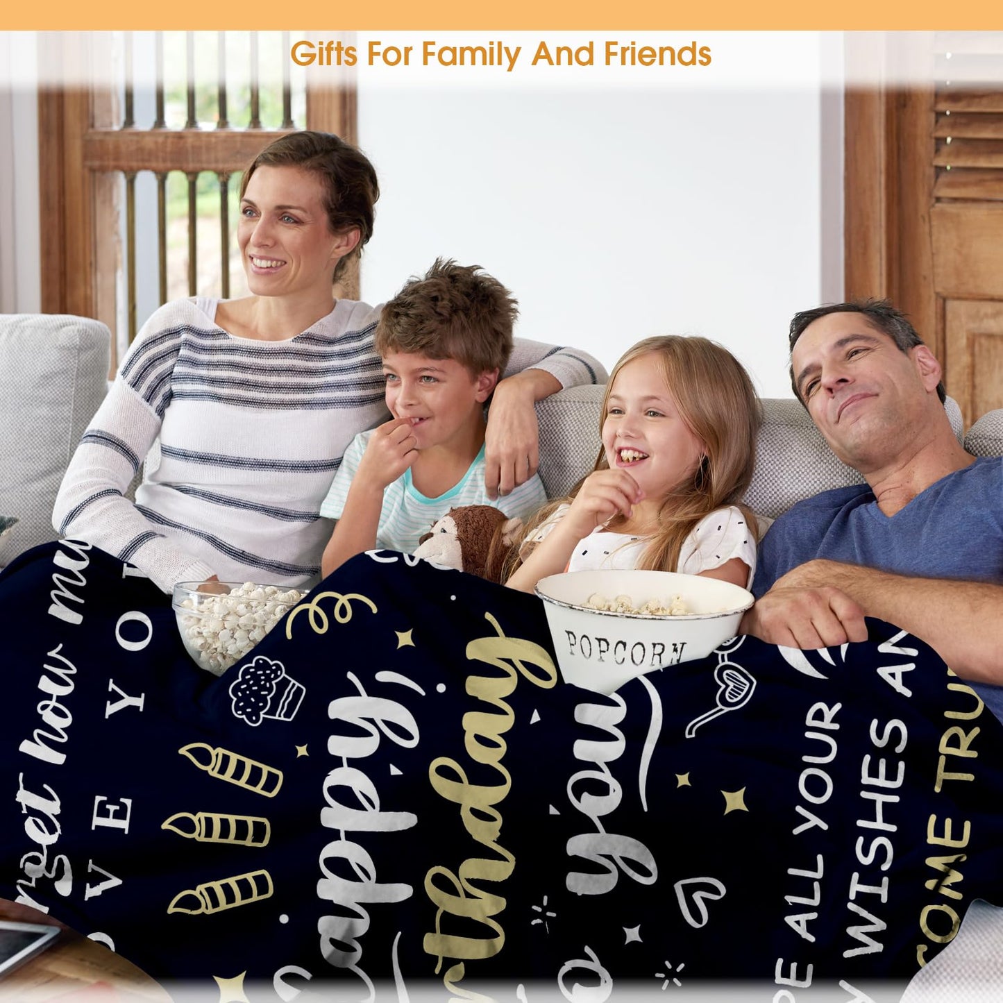 Hohoto Happy Birthday to You Blanket Birthday Gifts for Women Men Kids Girls Boys Mom Dad Husband Wife Son Boyfriend Brothers Sisters Grandparents Doctor Nurse Teachers Throw Blankets 50"x60"