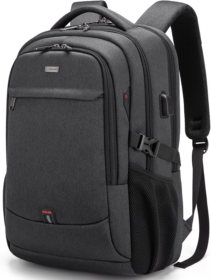 DUSLANG 17 Inch Laptop Backpack for Travel Water Resistant College Backpack for Men/Women Laptop Bag with USB Charging Por...