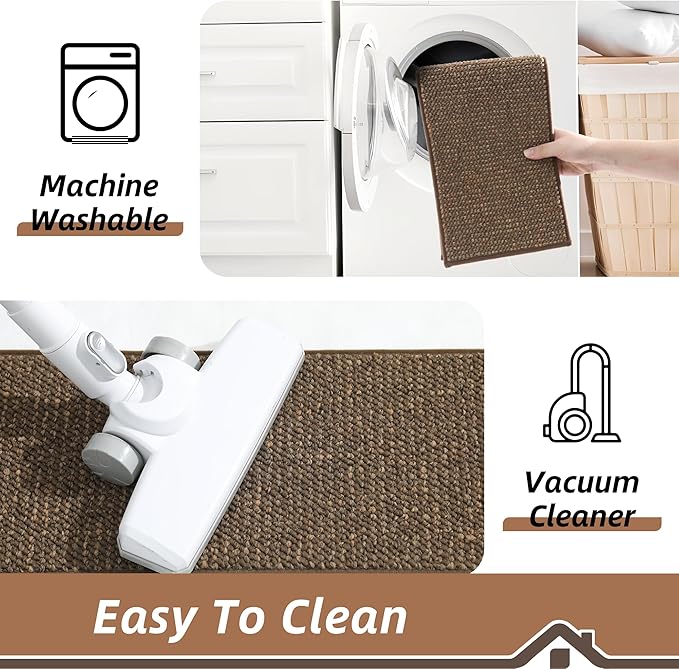 BEQHAUSE Stair Treads for Wooden Steps 28inX9in, Carpet Stair Treads Non Slip Indoor, Machine Washable Stair Runners for Kids Elders and Pets, Carpet for Stair Rugs Mat, TPE Backing, 15pcs, Brown
