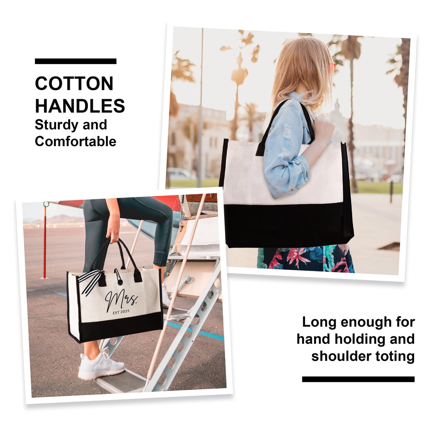 Afterprints Mrs Canvas Tote Bag for Bride 2025, Bride Gifts for Bridal Shower, Wedding Gifts for Bride to Be, Future Mrs, Engagement, Bachelorette Party Gift