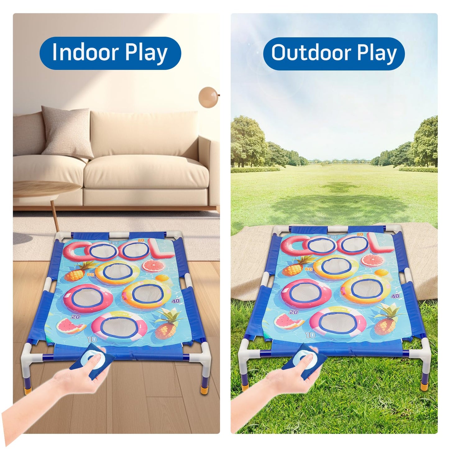Remit Bean Bag Toss Game, Cornhole Game Set for Kids, Outdoor Fun for Yard Play, Sports & Play Toys for Active Kids 3-8
