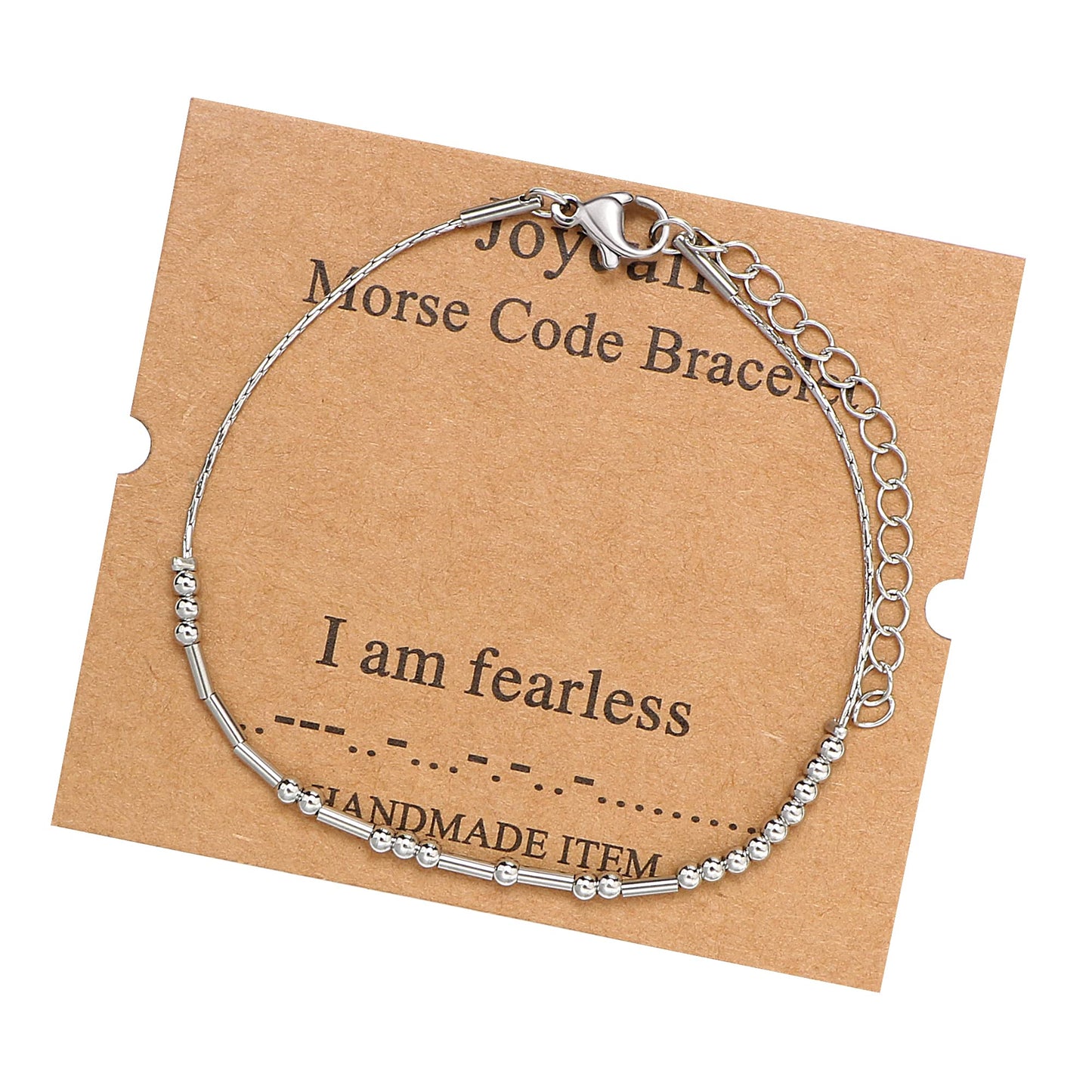 JoycuFF I am Fearless Morse Code Bracelets Inspirational Birthday Thanksgiving Day Christmas Gifts for Best Friends Mom Sister D
