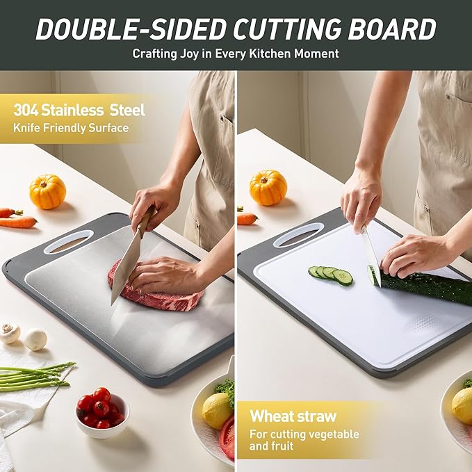 2 in 1 Stainless Steel Cutting Board with Handle Chopping Butcher Block Not Titanium Best Mama Mommy Bonus Mom Ever Mother In Law Gifts Step Mom Stepmom Grandma Gigi Granny Nana Present