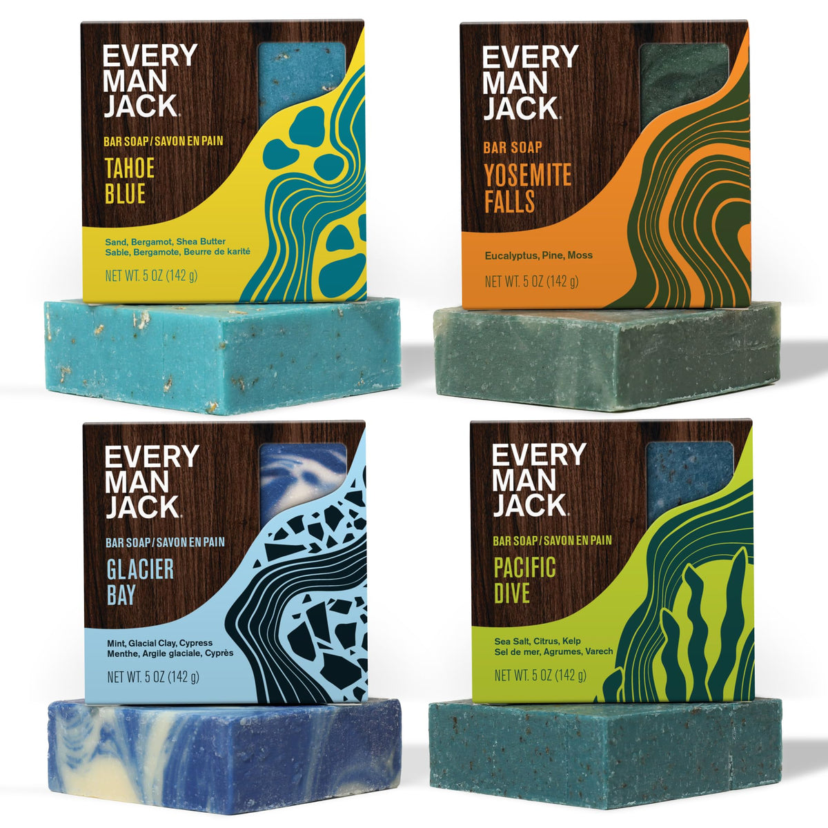 Every Man Jack Cold Plunge Mens Bar Soap Set - Deeply Cleans, Hydrates with Naturally Derived Ingredients - Iconic Cold Water Sc