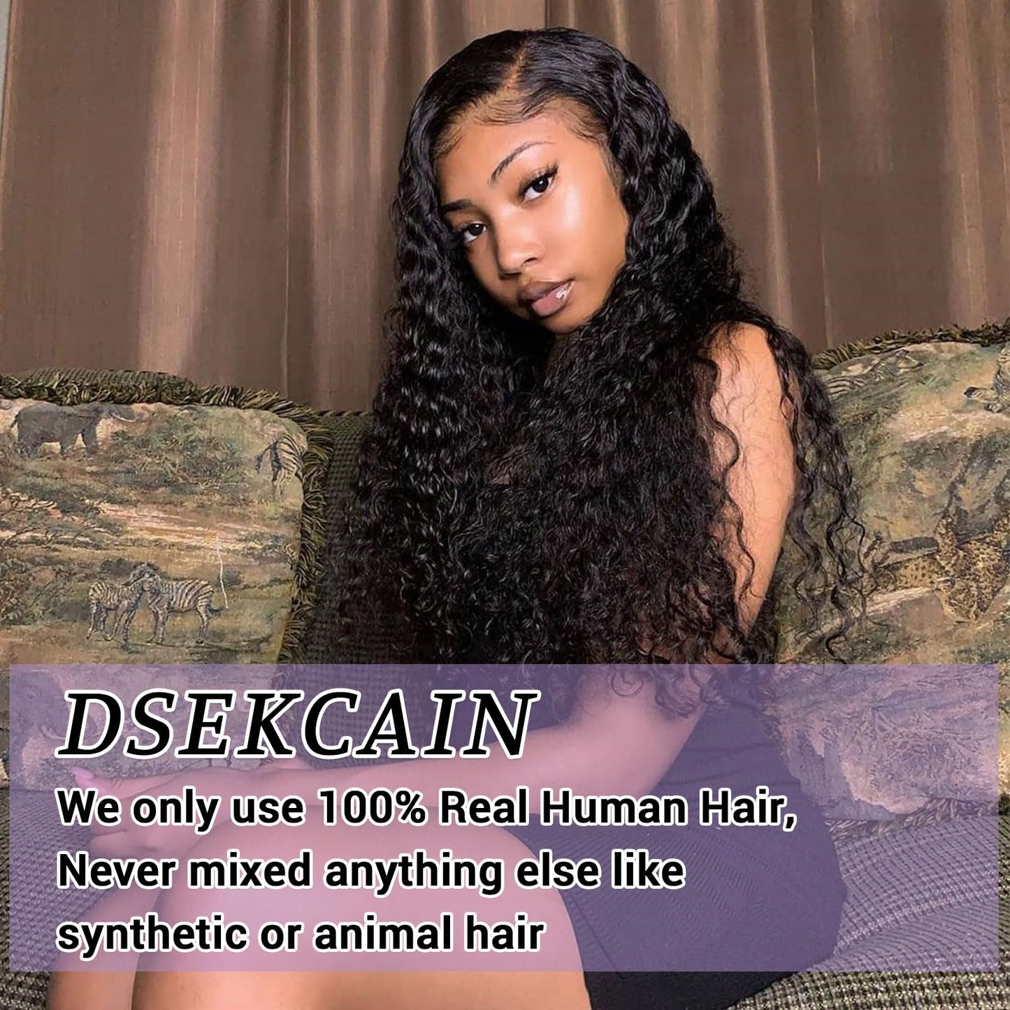 DSEKCAIN Deep Wave V Part Wig Human Hair Glueless Clip In 100% Real Human Hair Deep Curly V-part Wigs No Glue No Sew In Upgrade
