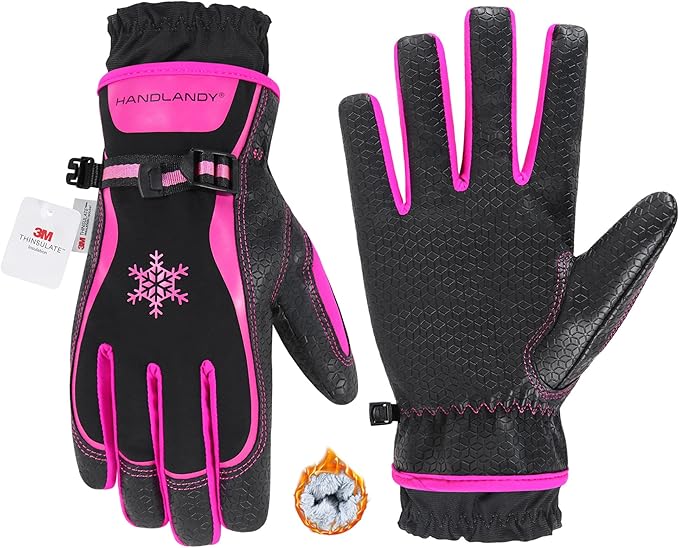 HANDLANDY Winter Work Gloves for Men Women, 3M Thinsulate Insulated Thermal Waterproof Skiing Hiking Cold Weather Gloves