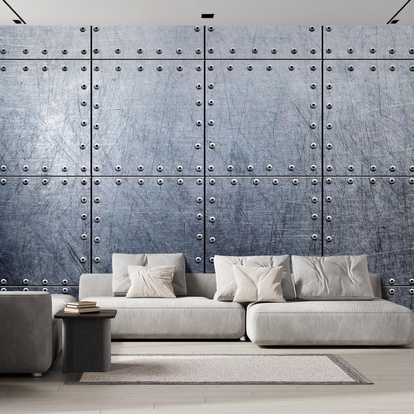 wall26 Wall Sticker/Wall Mural Metal Background, Not Peel and Stick, Non-Woven Wallpaper Decorative for Bedroom, Living Room, Office - 99x96 inches