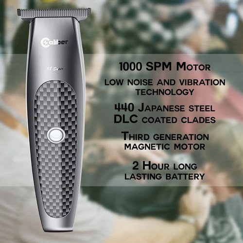 Caliber .38 Super Trimmer - Professional Cordless Hair Clipper with DLC Blades - Easy Zero Gap for Lining & Dry Shaving - Adjustable T-Blade Trimmers - Personal Hair Grooming Tool for Men