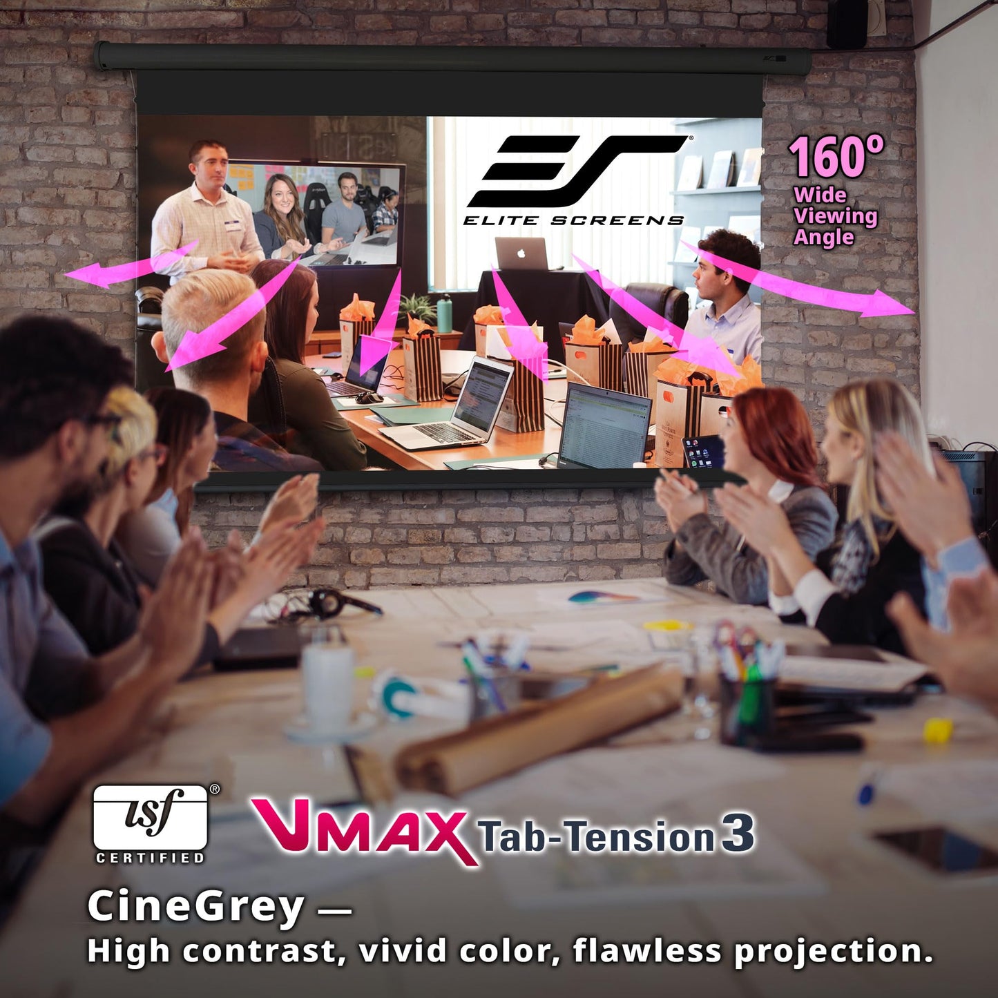 Elite Screens VMAX Tab-Tension 3 Series, 138 INCH Motorized Projector Screen, 16:9 CineGrey High Contrast Electric Drop-Down, 4K/8K HDR, IR/RF Remote, VMAXT138UCH3