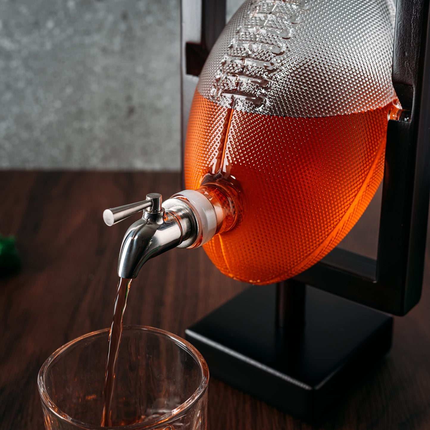Football Gifts for Men Dad - Whiskey Decanter with Upright Field Goal Holder, Decanter Set & Glasses, Birthday Gift Ideas from Daughter Son, Retirement Bar Stuff Father, Him Brother, Bar