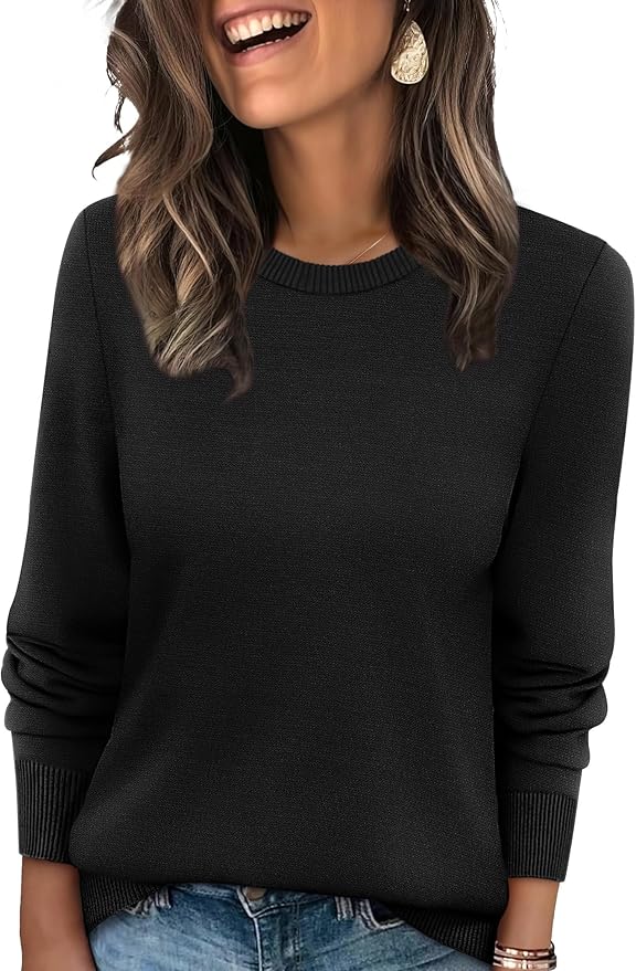 WIHOLL Sweaters for Women Lightweight Pullover Tops Long Sleeve Shirts Crewneck Fashion Clothing Fall Outfits 2025