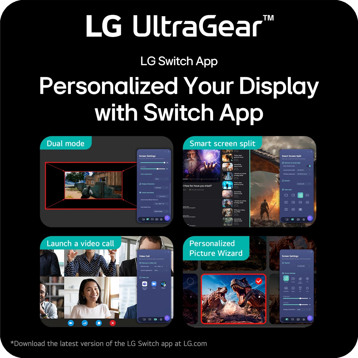 LG 32G600A-B 32-inch Ultragear QHD (2560 x 1440) Curved Gaming Monitor, 180Hz, 1ms, AMD FreeSync, HDMI, DisplayPort, Tilt/Height/Swivel Adjustable Stand, Black
