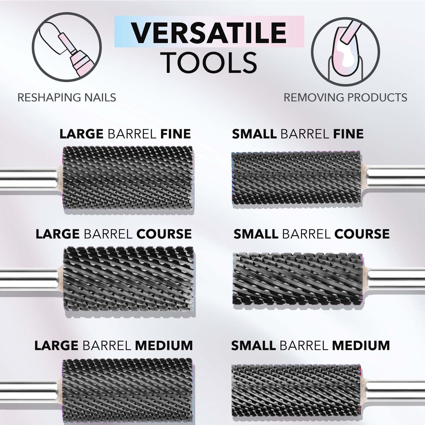 Kiara Sky Under Nail Cleaner Medium Drill Bit | CarbideX-Cut Design | for Beyond Pro Drill | Black
