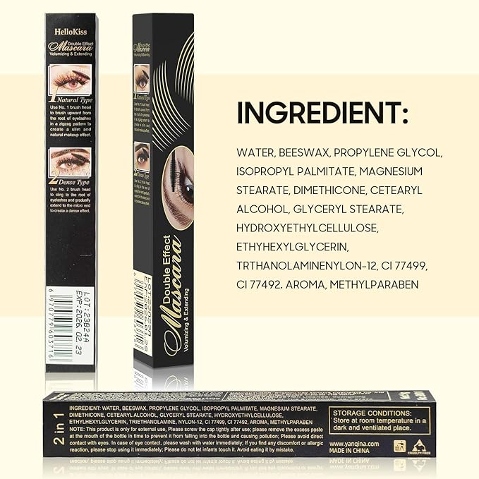 Waterproof Mascara Black, Mascara Volume and Length Smudge-proof Curling Eyelashes for 24H Charming Eye Make up, Vegan and Cruelty Free
