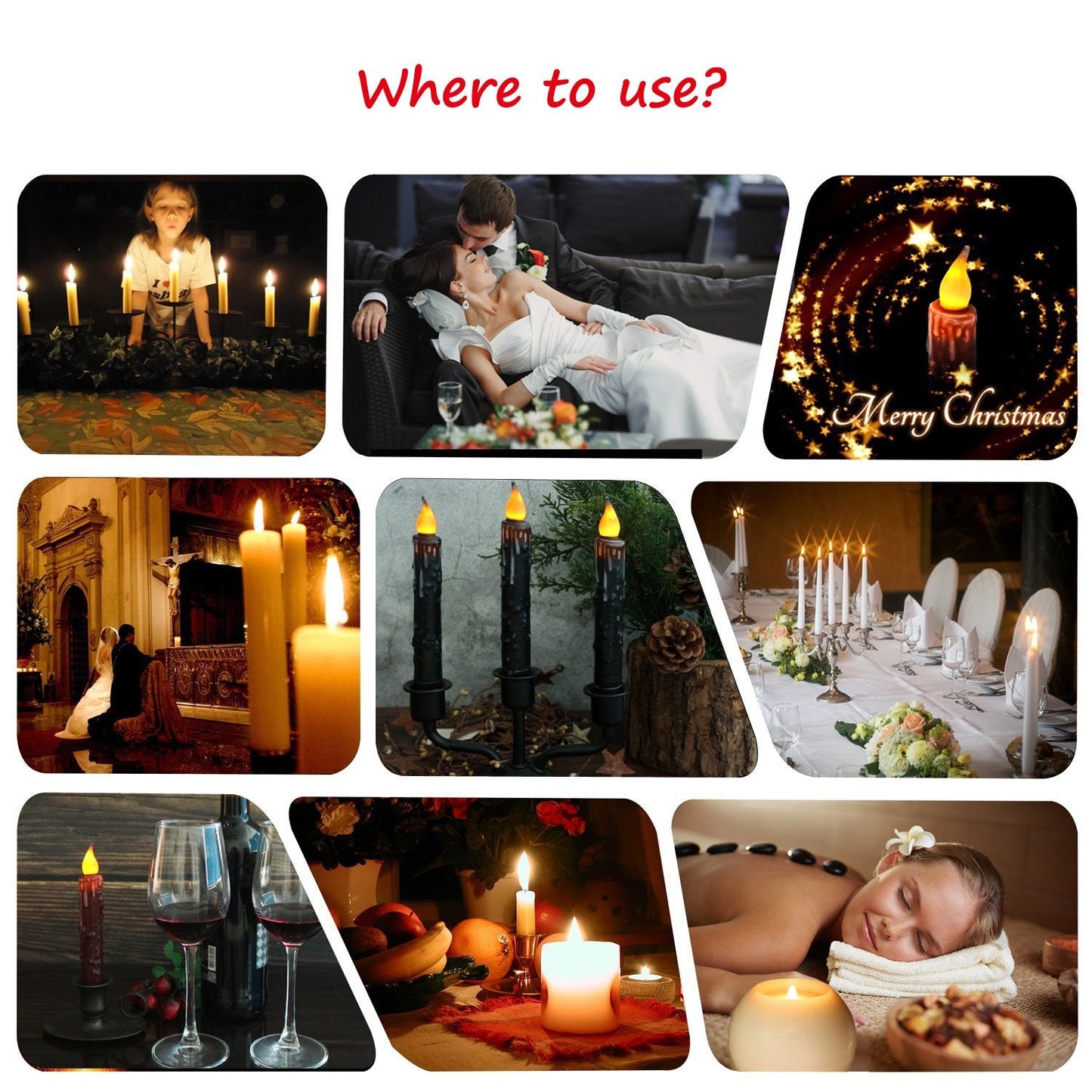 Cvhomedeco. Real Wax Hand Dipped Battery Operated Led Timer Taper Candles Rustic Primitive Flameless Lights D  Cor, 6-3/4 Inch,