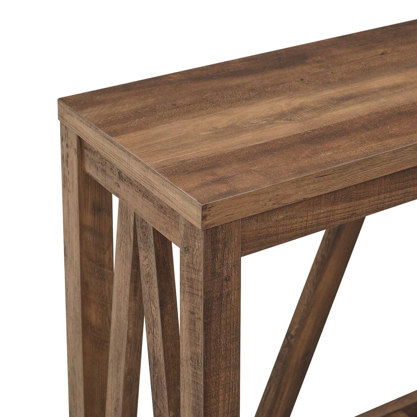 Walker Edison Modern Farmhouse Accent Entryway Table Entry Table Living Room End Table, 52 Inch, Rustic Oak