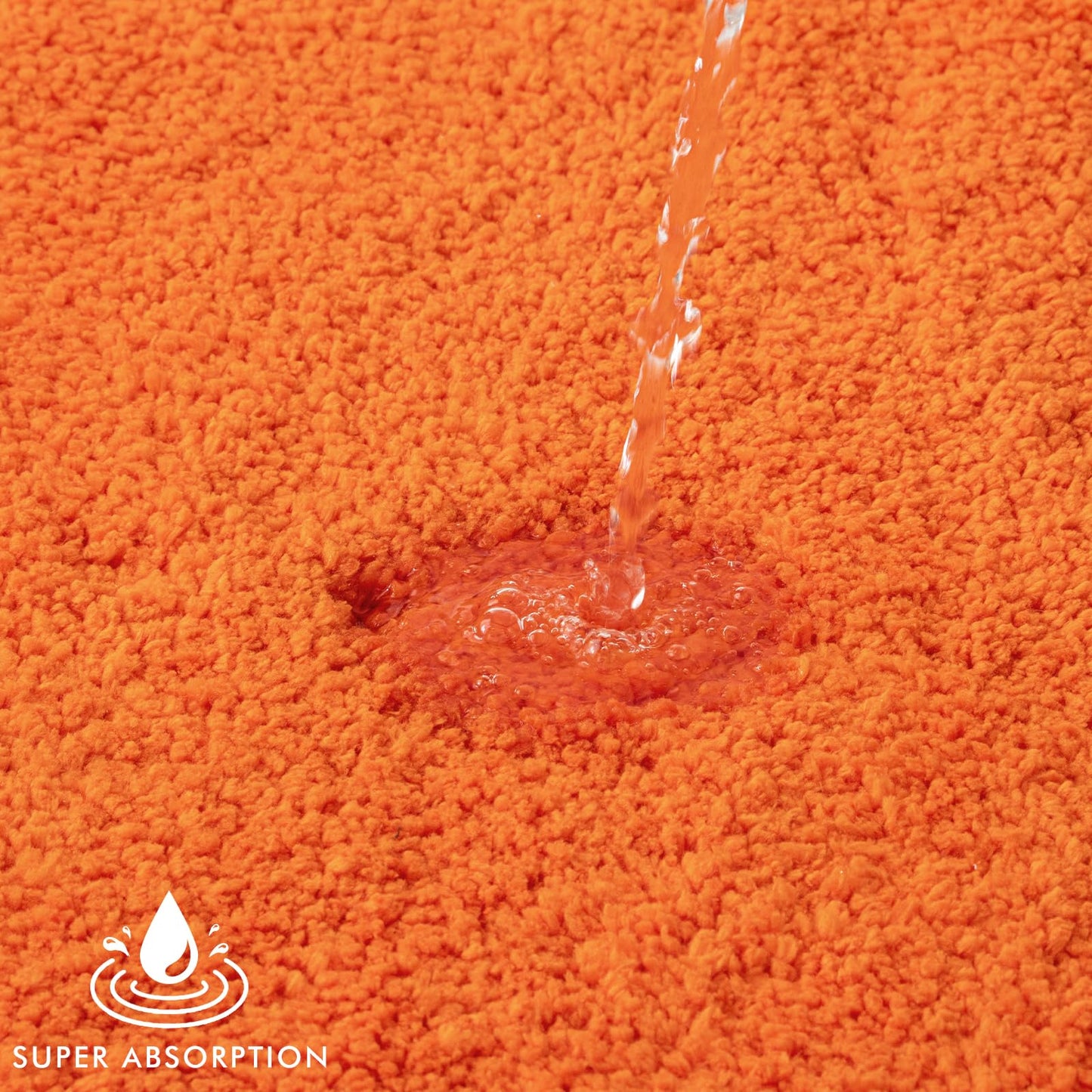 MIULEE Orange Bathroom Rugs Sets 2 Piece - Fall Absorbent Bath Mats Set Made of Thick Fluffy Microsiber for Bathroom Floor, Tub or Entryway, Non Slip Rubber Backside, Machine Washable - 16''x24''