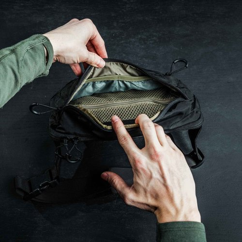 Eberlestock Bando Bag XL - Tactical Men's Fanny Pack w/Adjustable Waist Belt, Zippered Pockets, Compact Lightweight Belt Bag, Everyday Hip Pouch for Travel Outdoor Running Hunting, Black