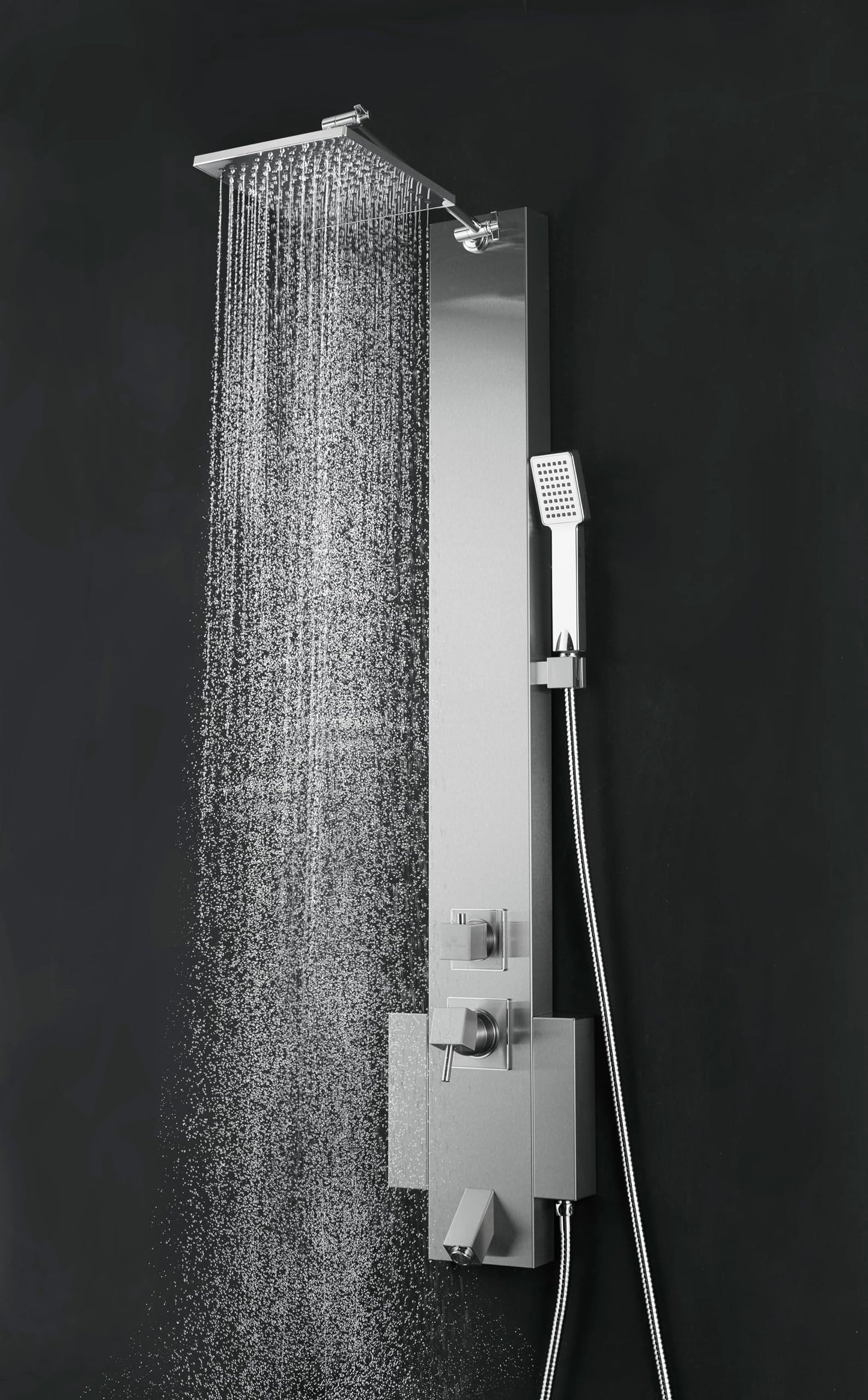 Blue Ocean 48" Stainless Steel SPS822A Shower Panel Tower with Rainfall Shower Head and Spout