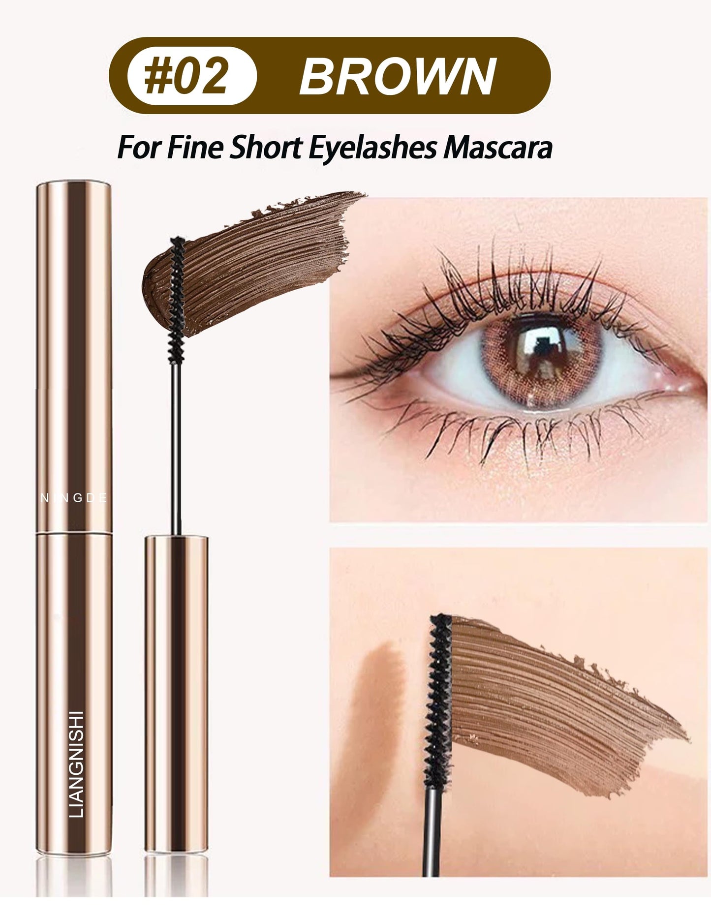 Brown Mascara for Fine Short Lash & Older Women & Mulit-layered Lashes, Ultimate Length Volumizing Lower Bottom Lashes Mascara,