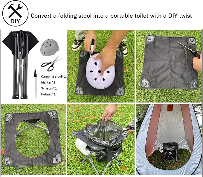 Opliy Camping Stool 2 Pack,13.5 Inch Portable Folding Stool for Outdoor Gardening and Beach Hiking Fishing,Foot Stool with Carry Bag (Camouflage)