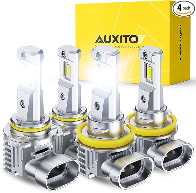 AUXITO 9005 H11 LED Bulbs, 900% Brighter HB3 H8 Light Bulbs, Plug N Play, 20 Years Long Lifespan, No Flicker, 99% Compatib...