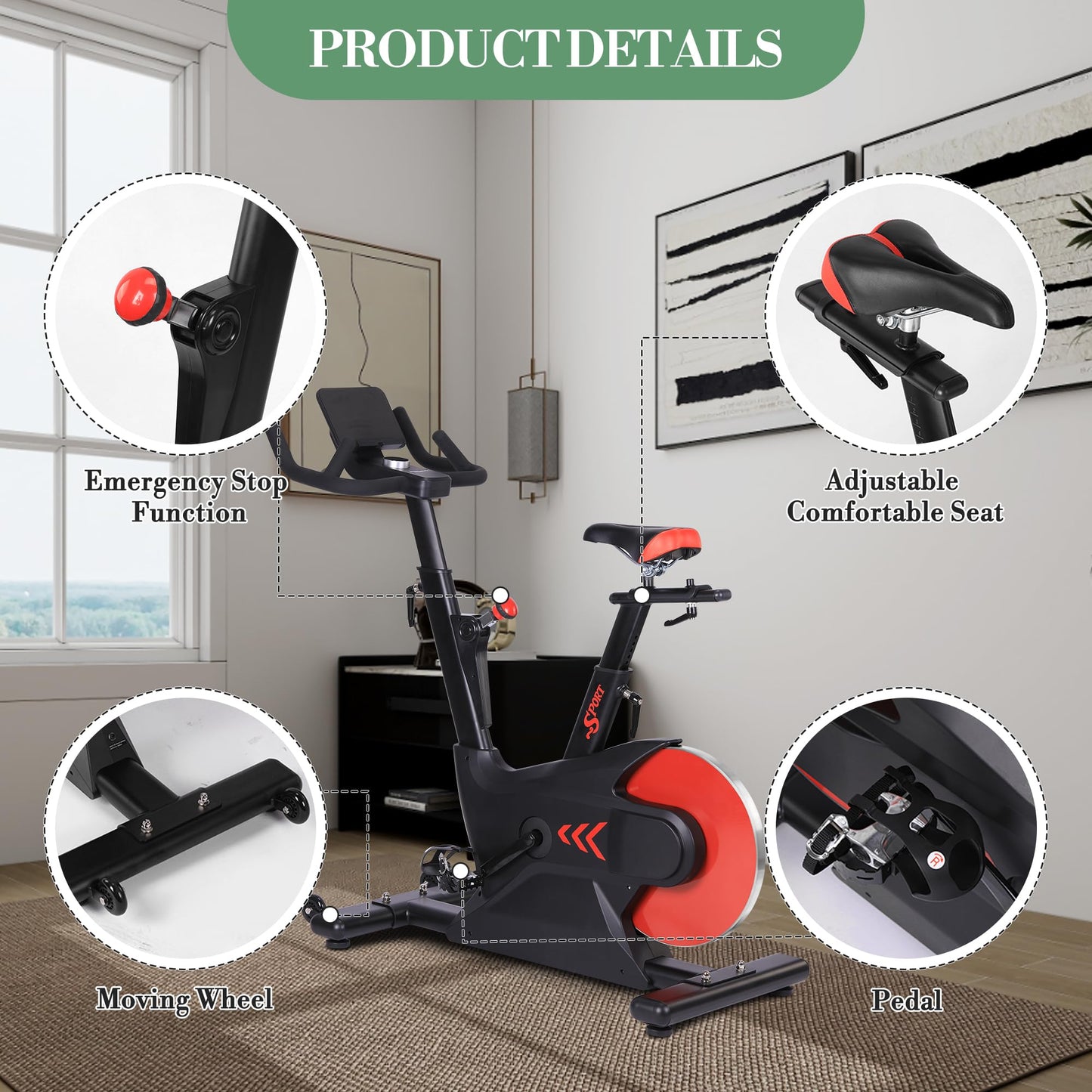 FusionCycle Pro Magnetic Exercise Bike - Smart Knob Resistance, Silent Belt Drive & App Connectivity for Home Cardio Workouts, Cycle Bike with Ipad Mount & Seat Cushion, Rear Flywheel