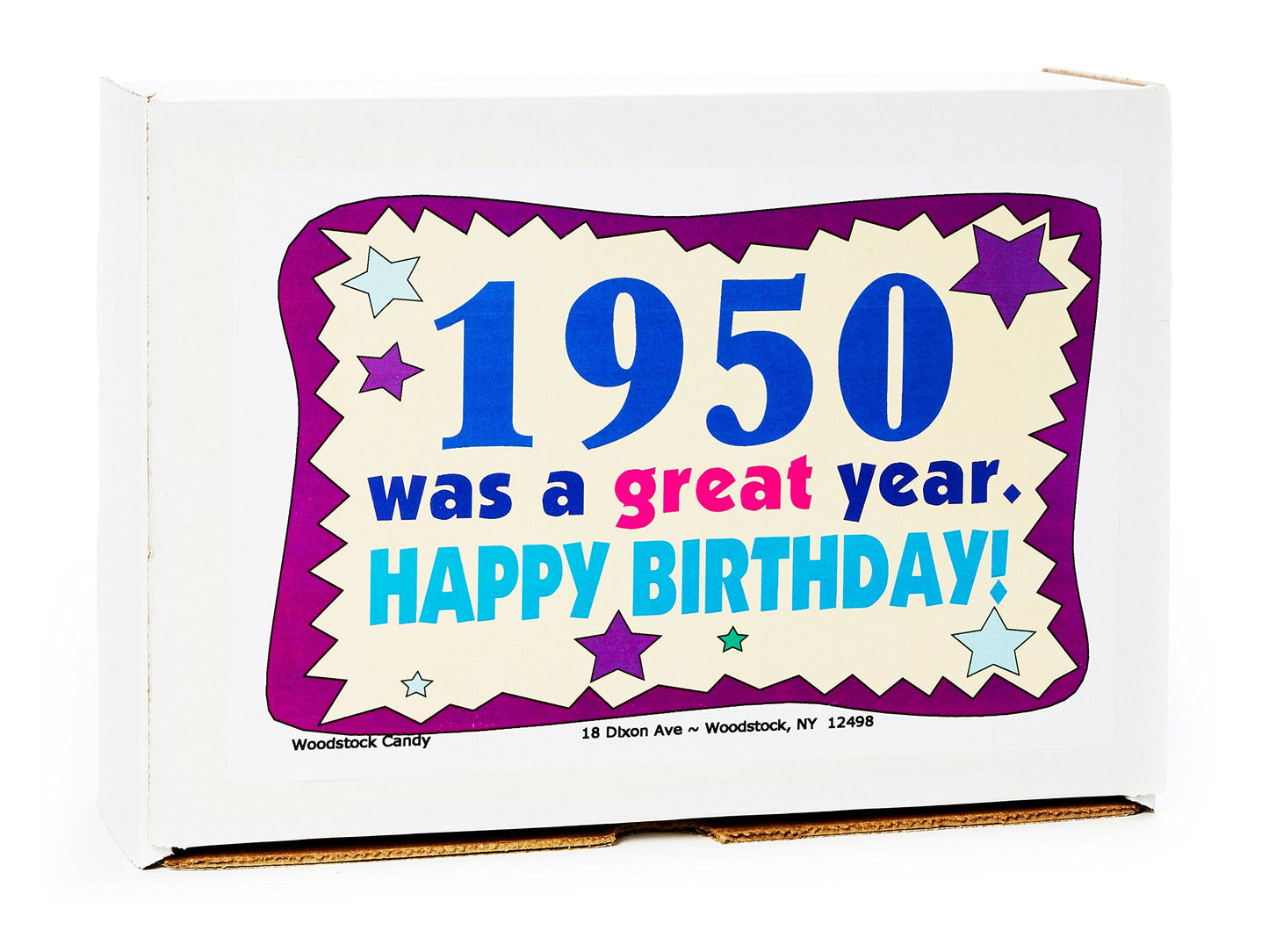 RETRO CANDY YUM ~ 1950 75th Birthday Gift Box Nostalgic Retro Candy Assortment from Childhood for 75 Year Old Man or Woman Born 1950 Jr