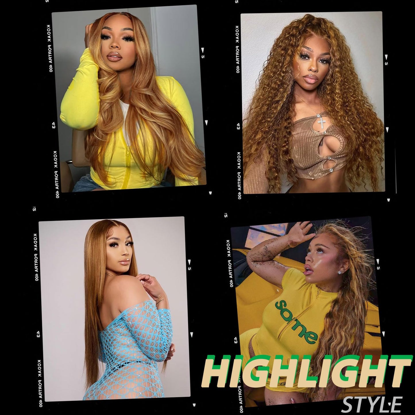 Shciyair Honey Blonde Ombre Lace Front Wig Human Hair 200 Density 26 Inch 13x4 HD Lace Front Wigs Human Hair Pre Plucked HD Lace