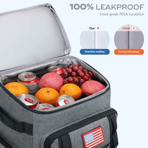 Maelstrom 36L Large Capacity Insulated Cooler Backpack Grey 21" x 13.5" x 8" 1210g & 35 Can Leakproof Insulated Soft Cooler Bag for Beach Camping Kayaking Fishing Hiking Orange