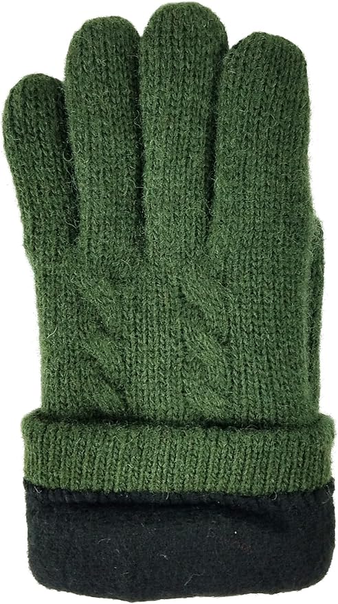 BRUCERIVER Ladie's Pure Wool Knit Gloves with Thinsulate Lining and Cable design