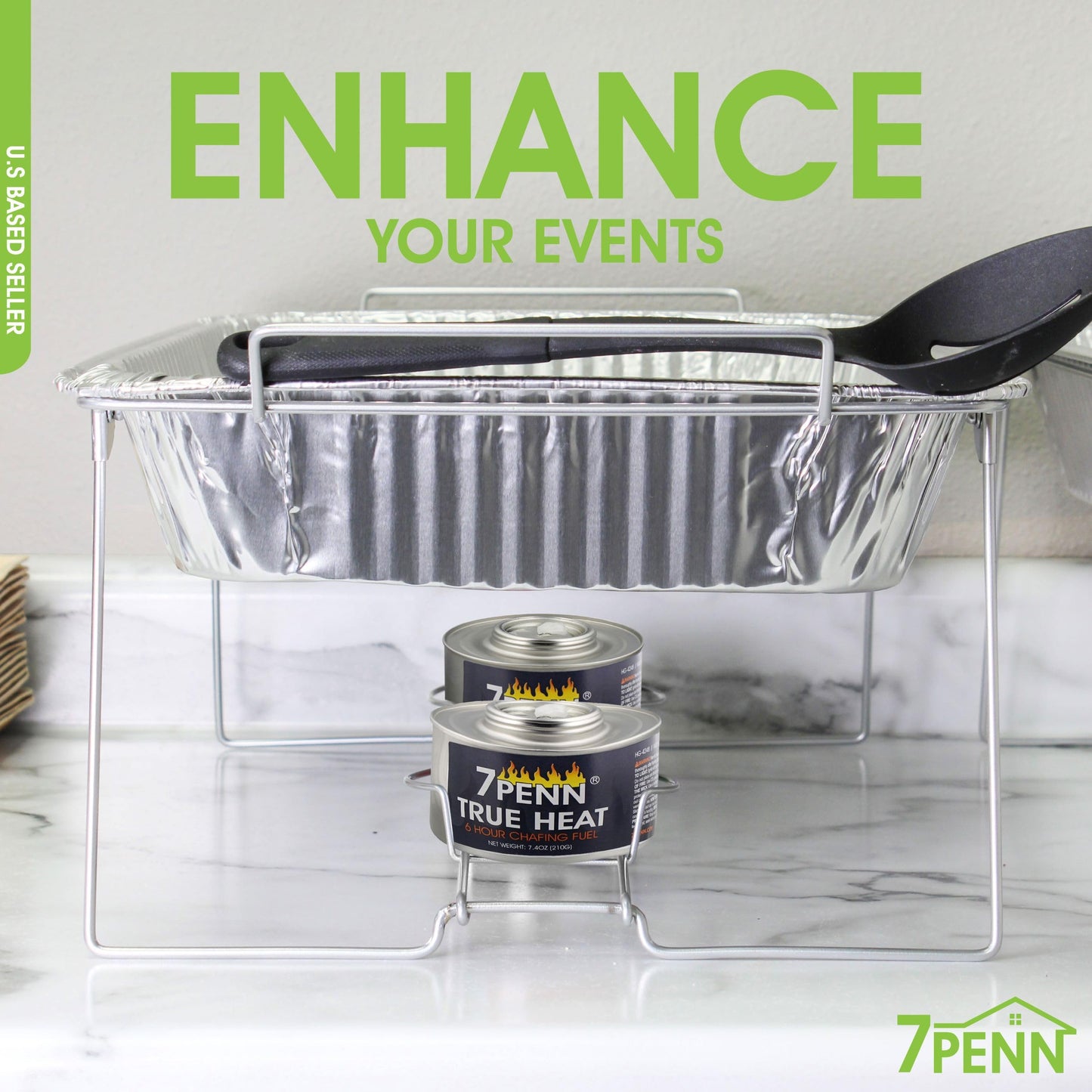 7Penn Buffet Food Warmers for Parties, 12 Pack - 6 Hour Chafing Dish Fuel Cans Catering Food Warmers Buffet Heating Food Warmer Party Canned Heat Burner with Bonus Lid Openers