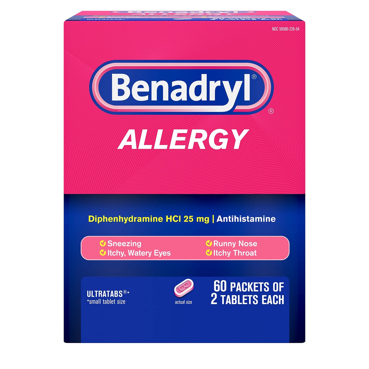 Benadryl Allergy ULTRATAB 60X2 DISPENSIT, 1 Count