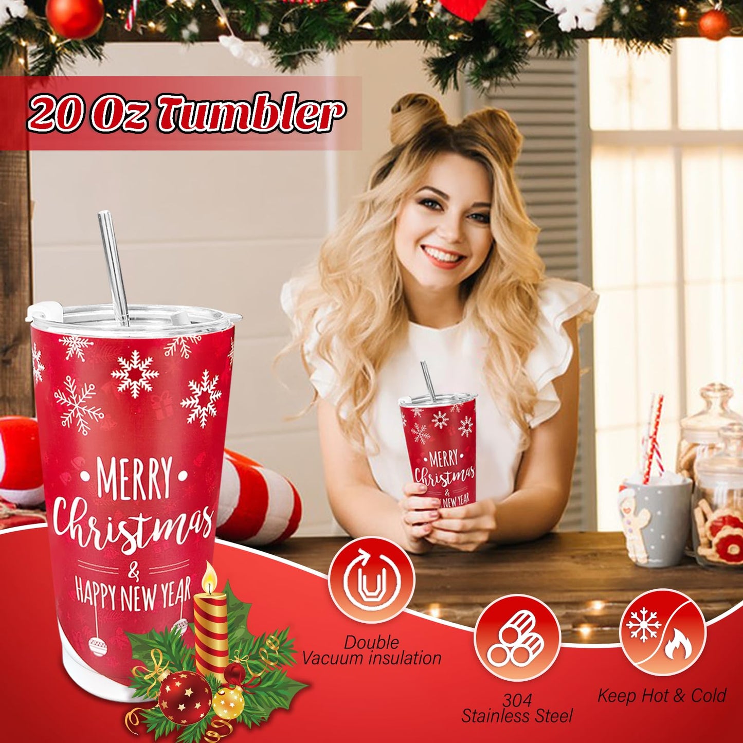 Unique Gift Basket Ideas for Women 2024 - Includes 20 Oz Tumbler, Perfect for Mom, Grandma, Sister, Wife, or Girlfriend