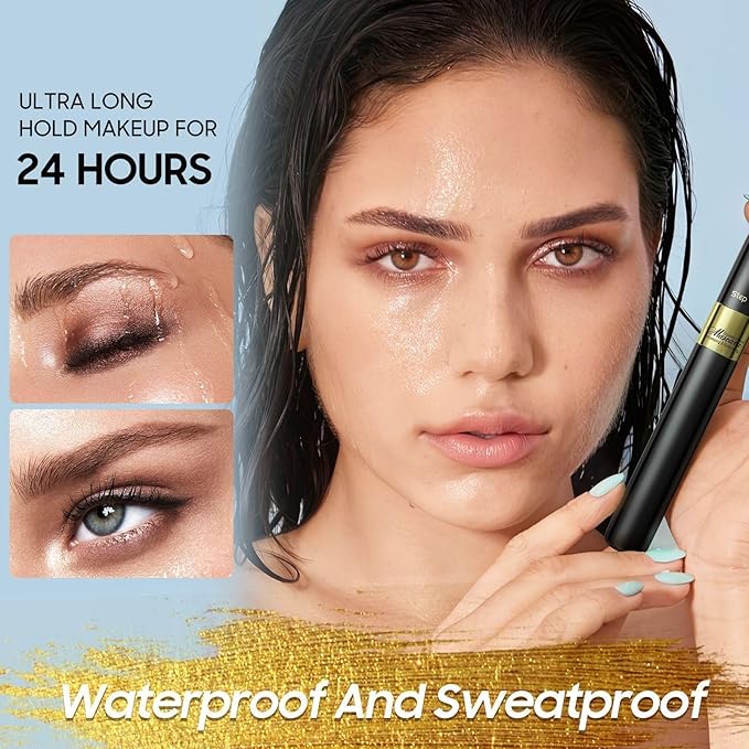 Waterproof Mascara Black, Mascara Volume and Length Smudge-proof Curling Eyelashes for 24H Charming Eye Make up, Vegan and Cruelty Free