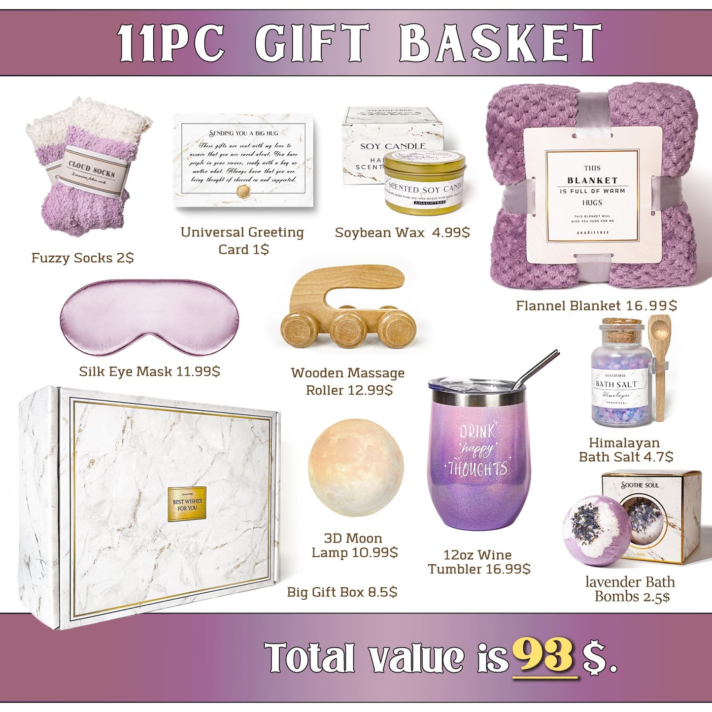 Gift Baskets for Women,11PC Birthday Gifts,Think of You,Thankyou ,self care gifts,care package,relaxation gifts,new beginnings gifts for women,friend,mom,sister