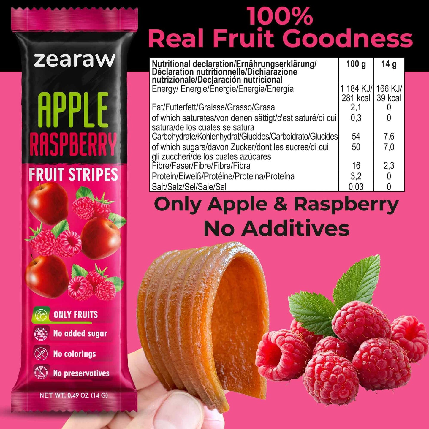 ZEARAW Healthy Fruit Snacks for Adults and Kids – 30 Organic Fruit Leather with Dried Apple-Pear, Apple-Raspberry, Persimmon – Vegan Low-Carb Variety Pack Strips for Kids – Sugar Free Bars