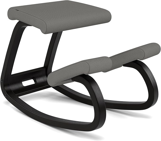 Varier Variable Black/Grey Ergonomic Office Kneeling Chair – Active Sitting, Rocking Seat for Home, Study & Posture Support – 10 Year Quality Guarantee