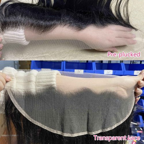 Lemoda 13x6 Frontal 18 Inch Straight HD Transparent Lace Frontals 12A Brazilian Virgin Human Hair Lace Frontal Closure Natural Black