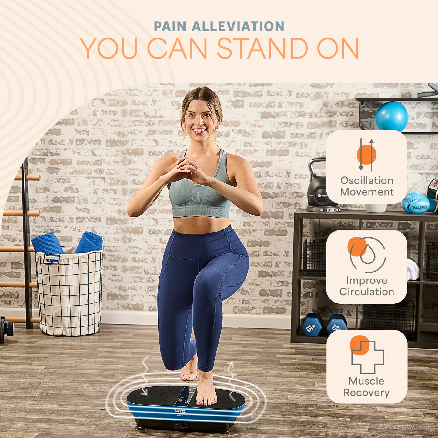 Lifepro VibraPulse Vibration Plate Exercise Machine — Vibrating Platform Machine with EMS and 99 Speed Levels — Vibration Plate for Lymphatic Drainage & Muscle Toning with Resistance Bands