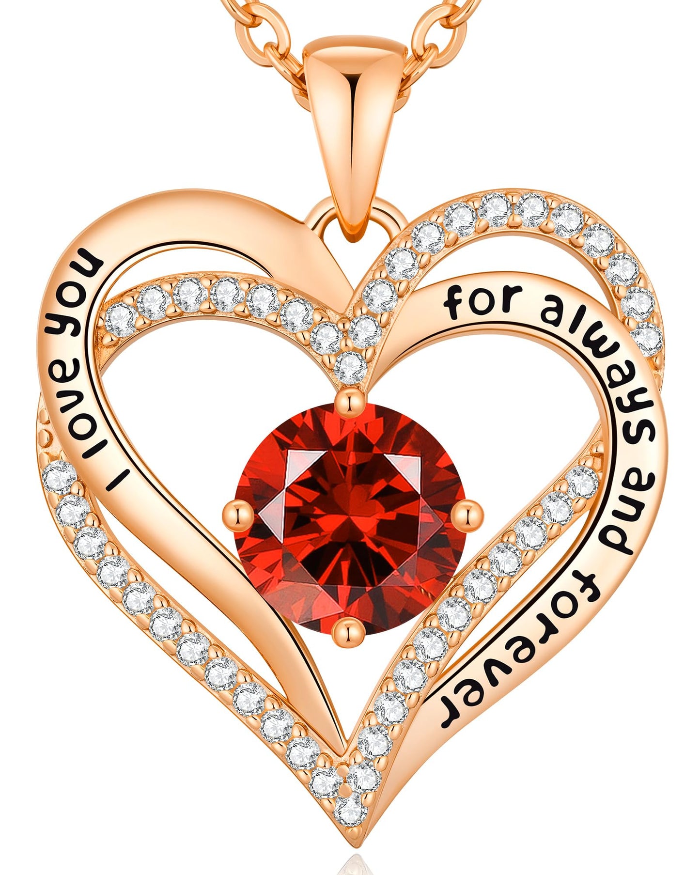 CDE Forever Love Heart Necklaces for Women, Mom, Girlfriend, Wedding Anniversary Birthday Mother Day Gift for Wife Girlfriend Jewelry with Birthstone Pendant