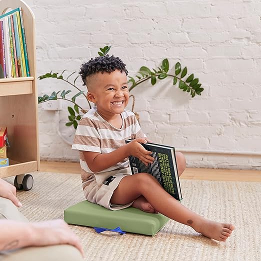 ECR4Kids SoftZone Floor Cushions, Square, Flexible Seating, Earthtone, 6-Piece