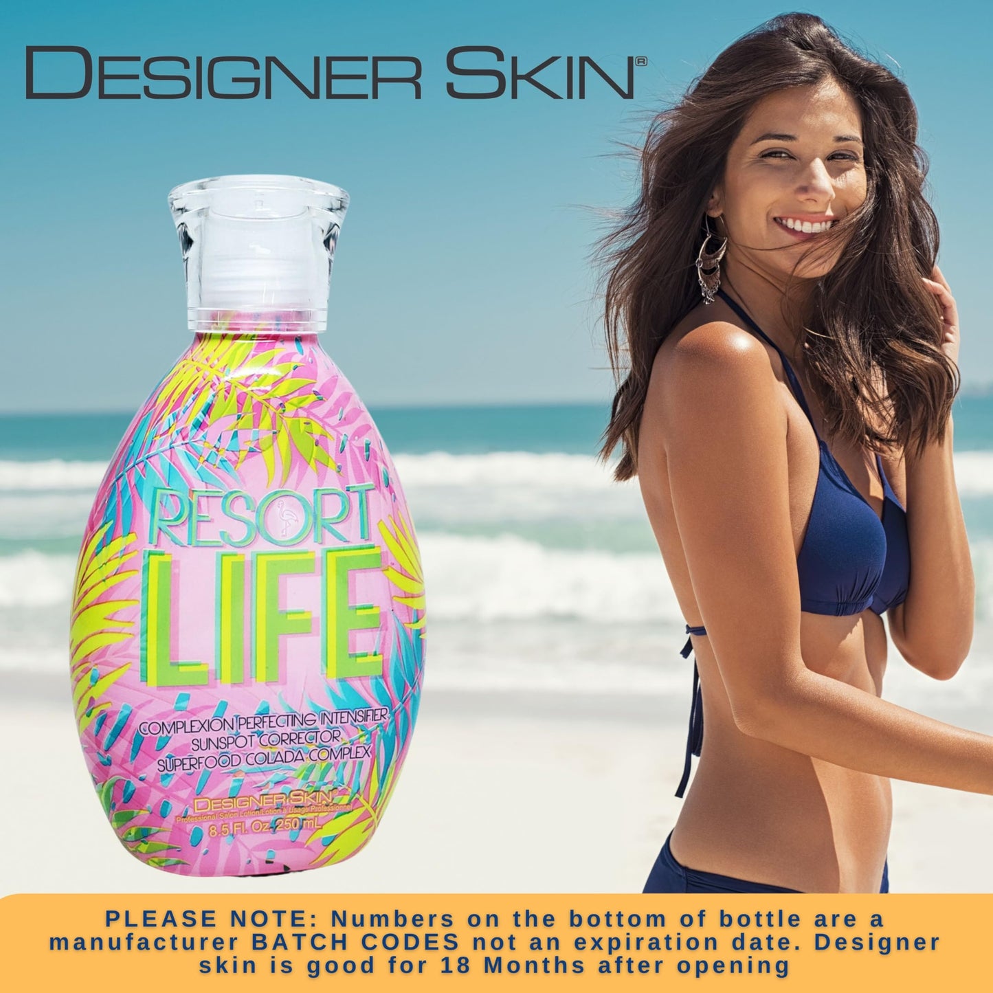 Australian Gold Designer Skin Resort Life Intensifier Tanning Bed Lotion, Complexion Perfecting with Sunspot Corrector 8.5 fluid