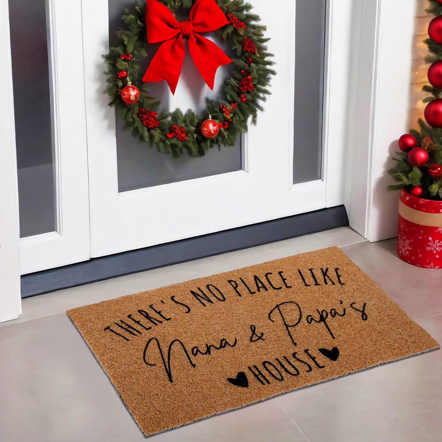 Tinideya Grandparents Day Gifts Nana Papa Welcome Doormat for Grandma Grandparents, Gigi Mimi Gifts from Grandkids Granddaughter, Birthday for Front Porch Decor(Nana Papa,29 x 17 Inch)